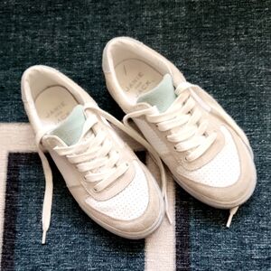 Janie and Jack Beige and White Sneakers